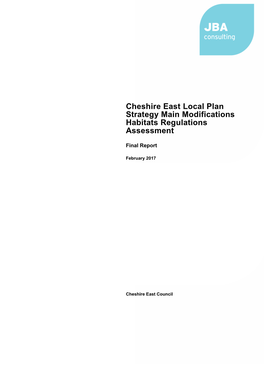 Cheshire East Local Plan Strategy Main Modifications Habitats Regulations Assessment