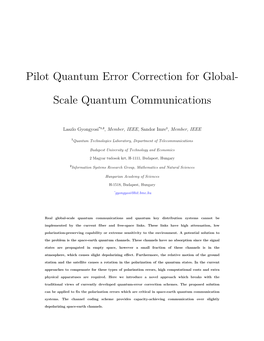 Pilot Quantum Error Correction for Global