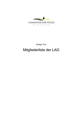 Mitgliederliste Der LAG Mitglieder Der LAG