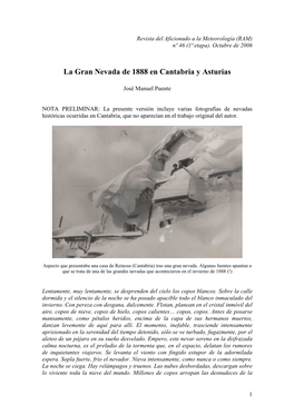La Gran Nevada De 1888 En Cantabria Y Asturias