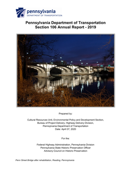 Pennsylvania Department of Transportation Section 106 Annual Report - 2019