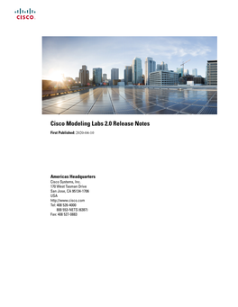 Cisco Modeling Labs 2.0 Release Notes