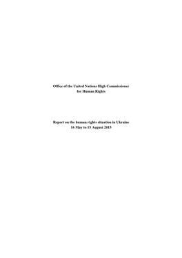 Ukraine 16 May to 15 August 2015