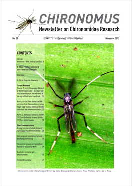 CHIRONOMUS Newsletter on Chironomidae Research