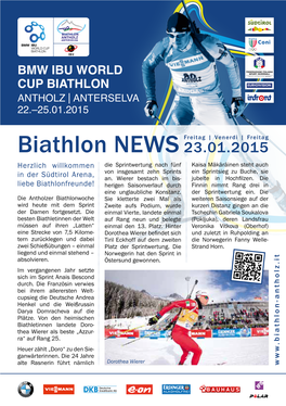 Bmw Ibu World Cup Biathlon Antholz | Anterselva 22.–25.01.2015