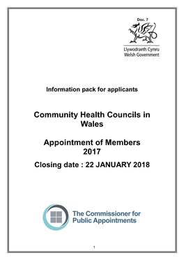 Community Health Councils in Wales Appointment of Members 2017
