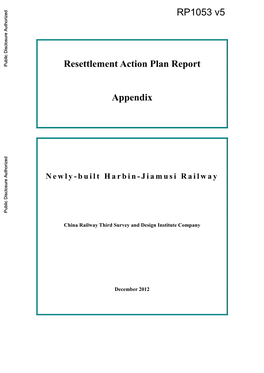 Resettlement Action Plan Report Appendix