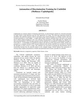 Automation of Discrimination Training for Cuttlefish (Mollusca: Cephalopoda)