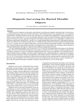 Magnetic Surveying for Buried Metallic Objects
