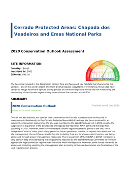 2020 Conservation Outlook Assessment