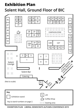 Exhibition Plan Solent Hall, Ground Floor of BIC