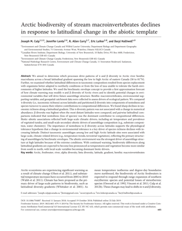 Arctic Biodiversity of Stream Macroinvertebrates Declines in Response to Latitudinal Change in the Abiotic Template