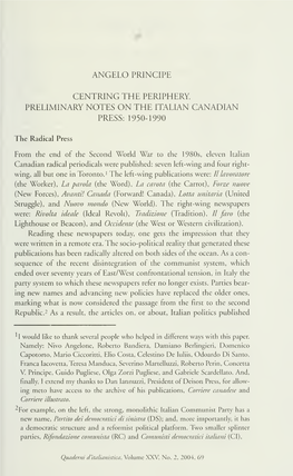 Quaderni D'italianistica : Revue Officielle De La Société Canadienne