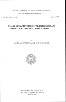 Enamel Ultrastructure of Multituberculate Mammals: an Investigation of Variability