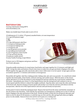 Red Velvet Cake Courtesy Chef Joanne Chang AB'91