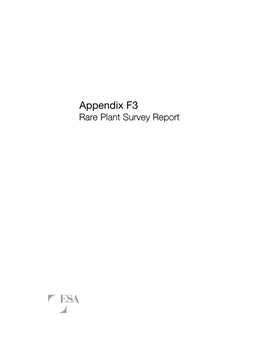 Appendix F3 Rare Plant Survey Report