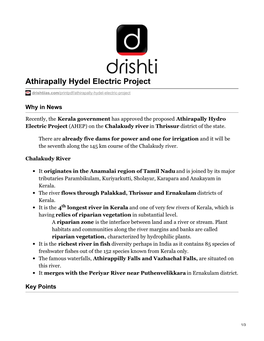 Athirapally Hydel Electric Project