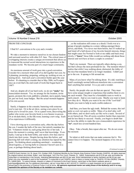 Volume 18 Number 5 Issue 218 October 2005 from THE