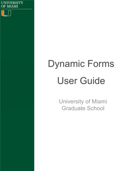 Dynamic Forms Guide for Faculty and Staff