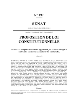 Sénat Proposition De Loi Constitutionnelle