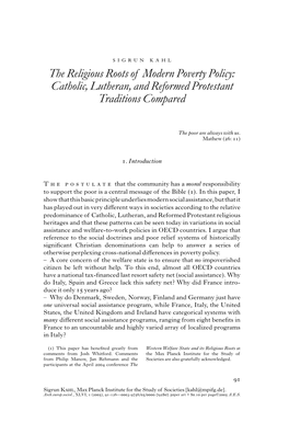 Catholic, Lutheran, and Reformed Protestant Traditions Compared
