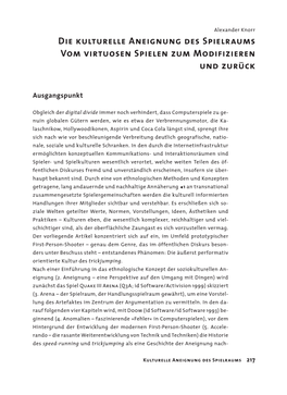 Die Kulturelle Aneignung Des Spielraums. Vom Virtuosen Spielen