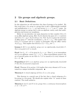 Material on Algebraic and Lie Groups