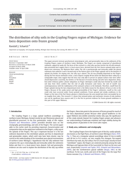 The Distribution of Silty Soils in the Grayling Fingers Region of Michigan: Evidence for Loess Deposition Onto Frozen Ground