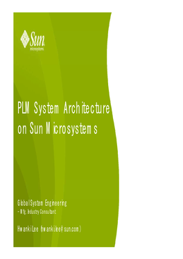PLM System Architecture on Sun Microsystems