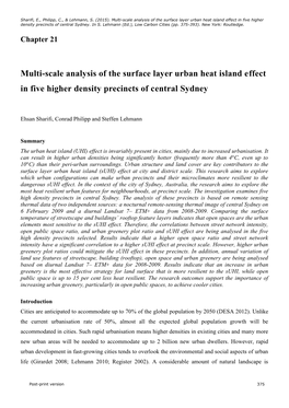 Multi-Scale Analysis of the Surface Layer Urban Heat Island Effect in Five Higher Density Precincts of Central Sydney