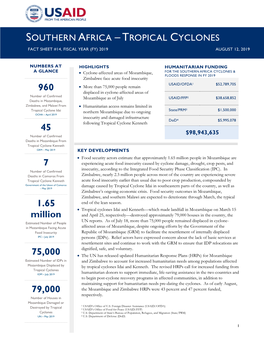 Fact Sheet #14, Fiscal Year (Fy) 2019 August 12, 2019