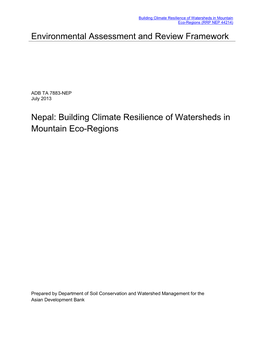 44214-024: Building Climate Resilience of Watersheds In