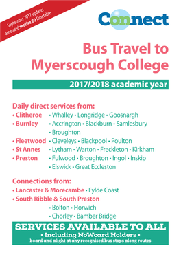 Bus Travel to Myerscough College 2017/2018 Academic Year