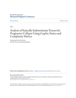 Analysis of Statically Indeterminate Trusses for Progressive Collapse