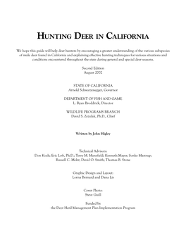 Hunting Deer in California