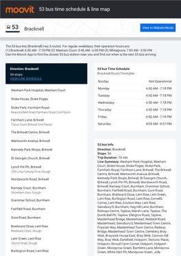 53 Bus Time Schedule & Line Route