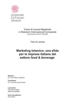 Marketing Islamico: Una Sfida Per Le Imprese Italiane Del