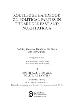 Routledge Handbook on Political Parties in the Middle East and North Africa