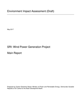 SRI: Wind Power Generation Project Main Report