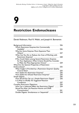 Restriction Endonucleases