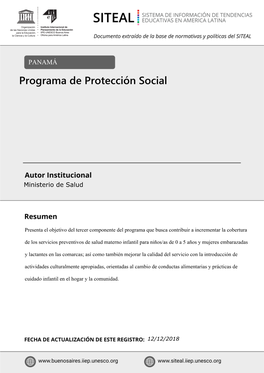 Programa De Protección Social
