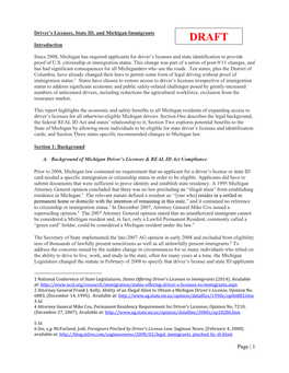 Driver's Licenses, State ID, and Michigan Immigrants