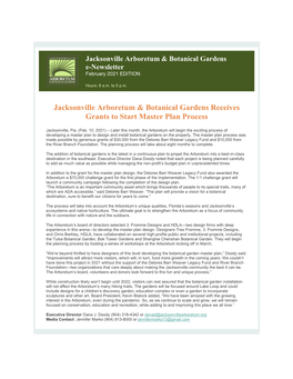 Jacksonville Arboretum & Botanical Gardens Receives Grants to Start