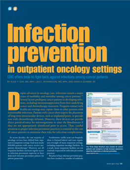 Infection Prevention in Outpatient Oncology Settings CDC Offers Tools to Fight Back Against Infections Among Cancer Patients