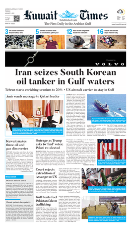 Iran Seizes South Korean Oil Tanker in Gulf Waters