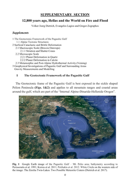 SUPPLEMENTARY SECTION 12,800 Years Ago, Hellas and the World on Fire and Flood Volker Joerg Dietrich, Evangelos Lagios and Gregor Zographos