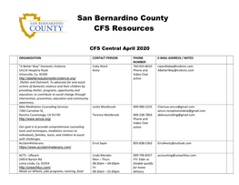 San Bernardino County CFS Resources