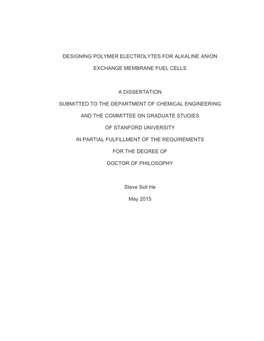 Designing Polymer Electrolytes for Alkaline Anion