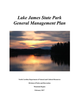 Lake James State Park General Management Plan