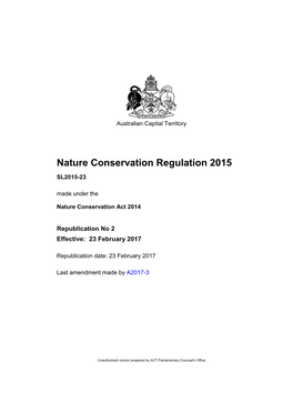 Nature Conservation Regulation 2015